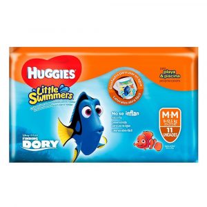 PAN.BANO HUGGI. LITTLE SWIMERS L X 10 UN
